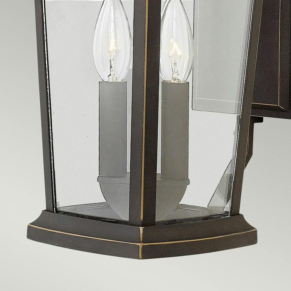 image 1 of Bromley 2 Light Outdoor Medium Wall Lantern Light Bronze IP44, E14