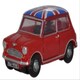 image 1 of Oxford Diecast Classic Mini Tartan Red / Union Flag