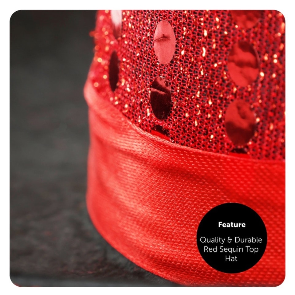 image 1 of Red Accessory Set - Sequin Trilby & Bow Tie Red | One Size