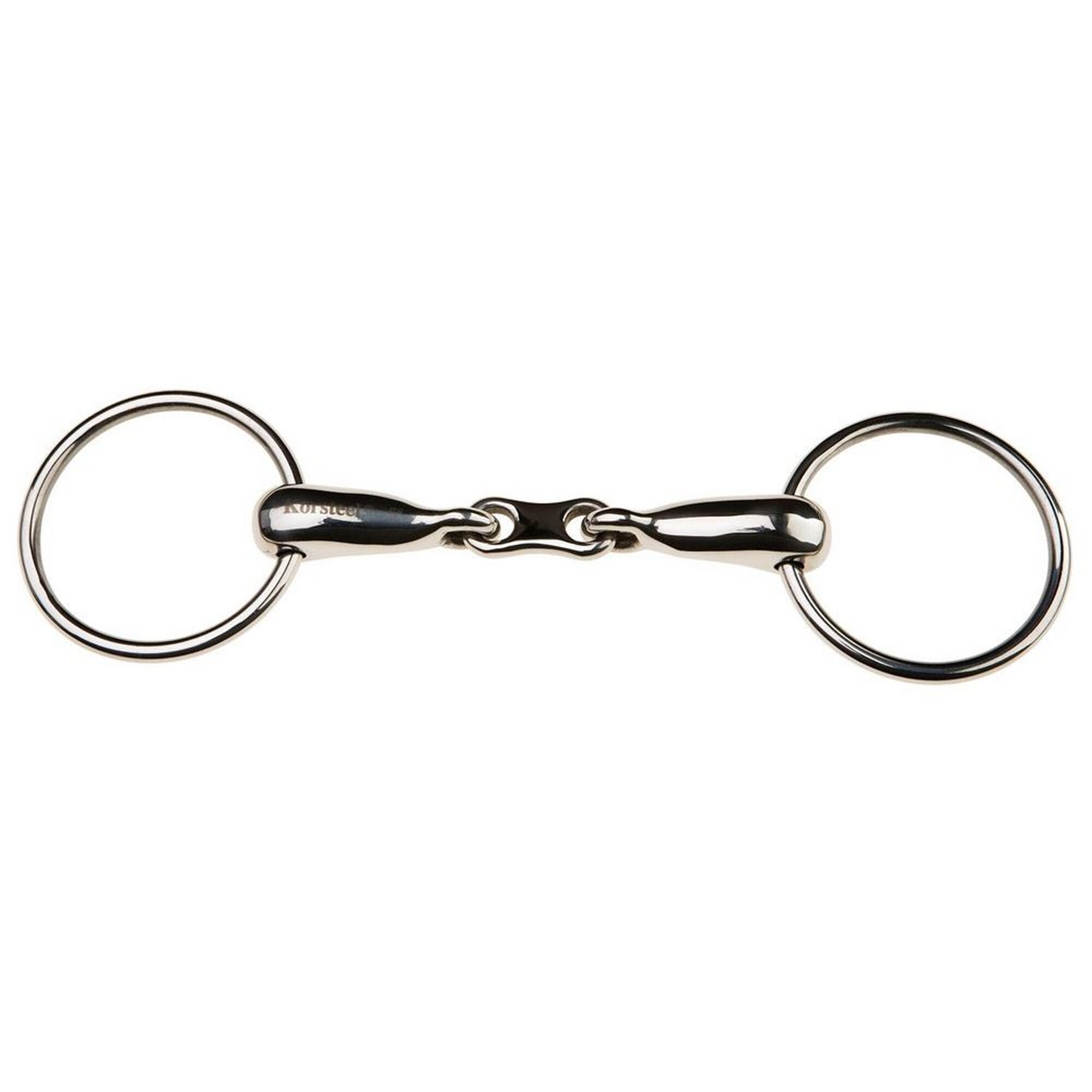 Korsteel Stainless Steel Hollow Mouth French Link Loose Ring Snaffle Bit Silver Silver 5.5 inches 1