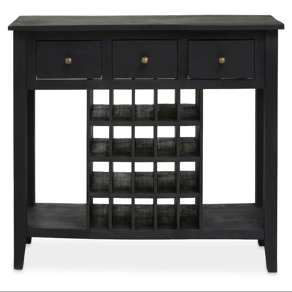 image 1 of Interiors by Premier Wine Bottle Storage Console Table Black