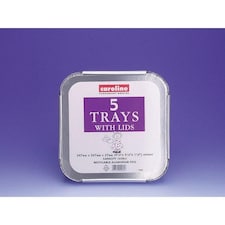 Caroline Foil Trays & Lids 60oz / 239 x 239 x 35mm 5pk 1008 - One Colour - One Size