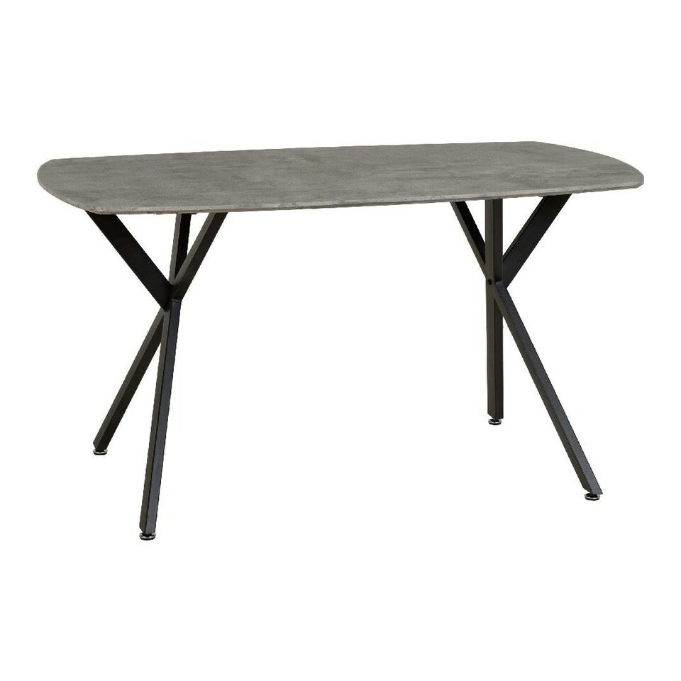 image 1 of Athens Dining Set with 4 Avery Velvet Chairs Blue | Concrete Effect/Sapphire Blue