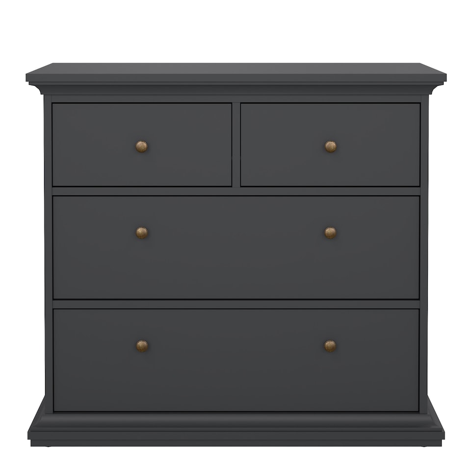 image 1 of Paris Chest of 4 Drawers in Matt Grey