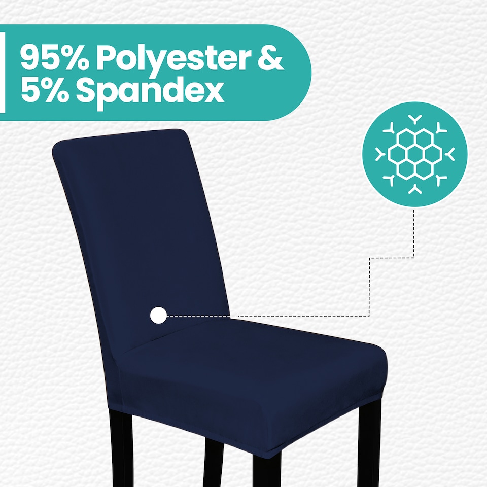 image 1 of Velvet Dining Chair Covers, Spandex High-Back Chair Slipcovers - 220GSM