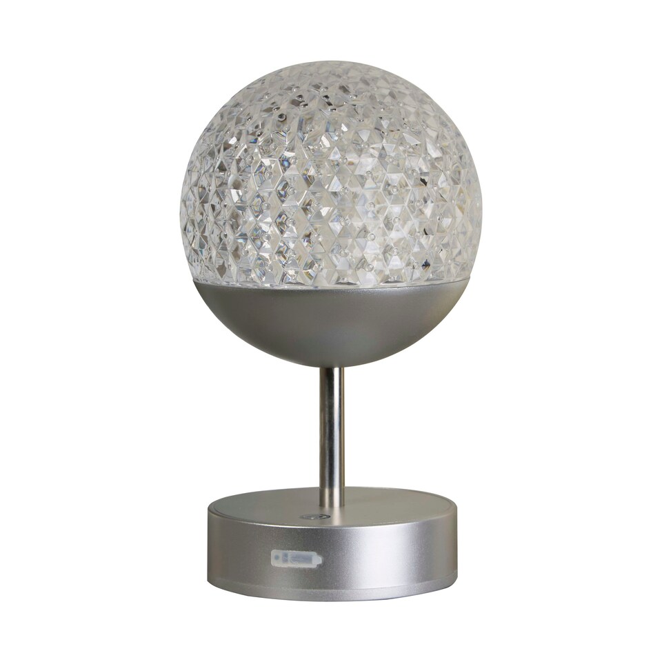 image 1 of RECHARGEABLE SILVER CRYSTAL TABLE LAMP Silver