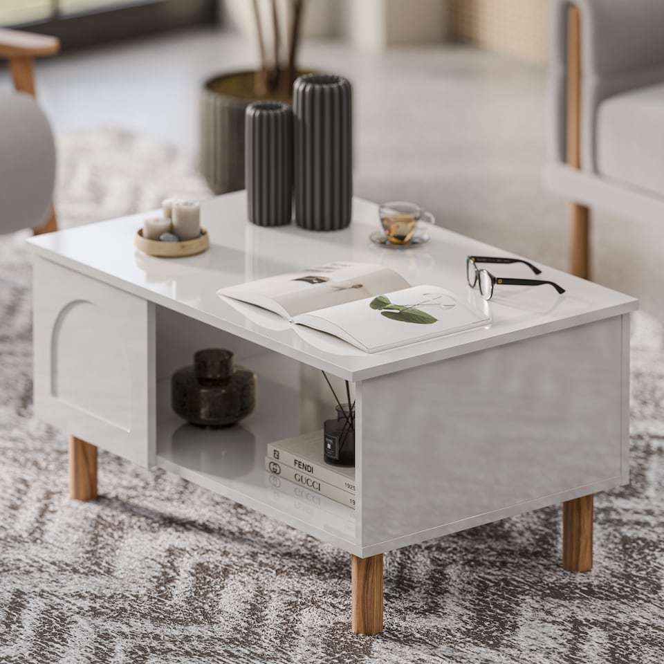 image 1 of Bohem Coffee Table W 90 cm x L 60 cm x D 46 cm | White | 1