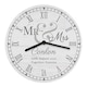 image 1 of Personalised Mr & Mrs Wooden Clock | White