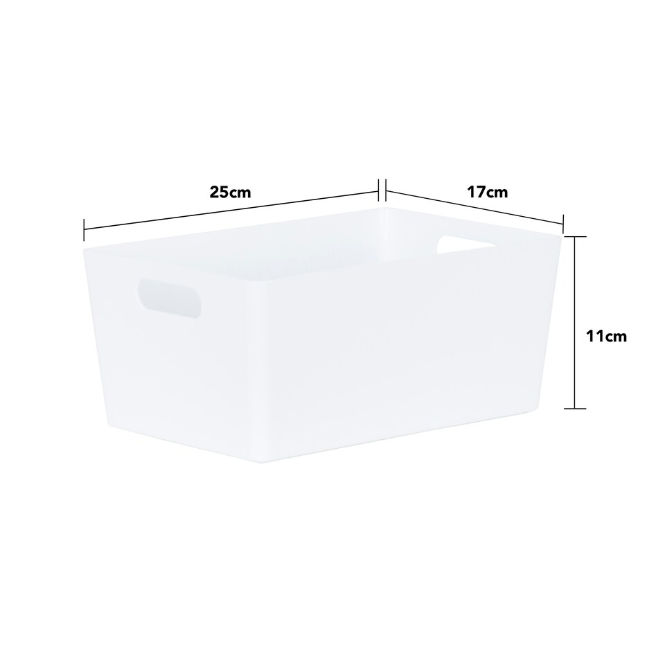 image 1 of Wham Studio 5 x 3.9L Rectangular Plastic Storage Baskets Ice White White