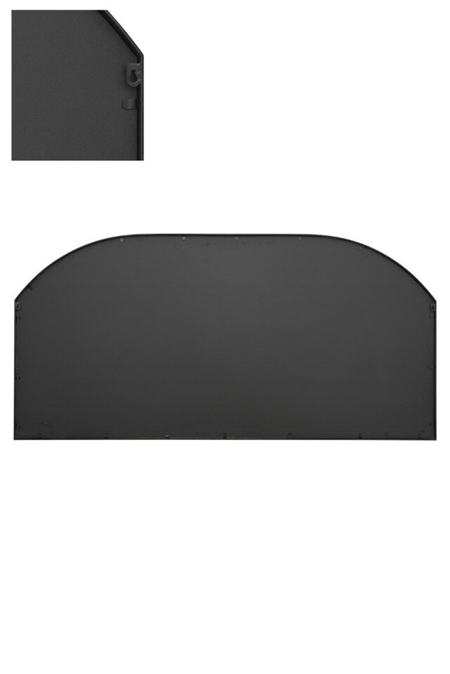 image 1 of The Arcus - Black Metal Framed Window Arched Garden Wall or Fence Mirror 69" X 33" (174CM X 85CM) | Black