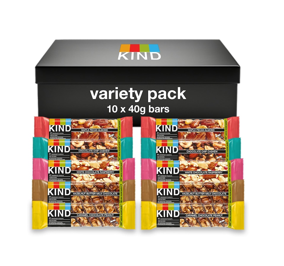 KIND Bars, Gluten Free Snack Bars, Variety Pack Bundle, Healthy Snack, 10 Bars x 40g, 5 Flavours | Multi