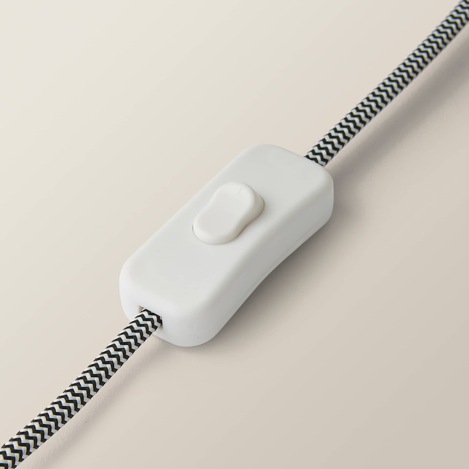 image 1 of ValueLights Chloe Marble Effect Natural Table Lamp with Drum Shade