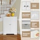 image 6 of COSTWAY Corner Bathroom Storage Cabinet Display Unit