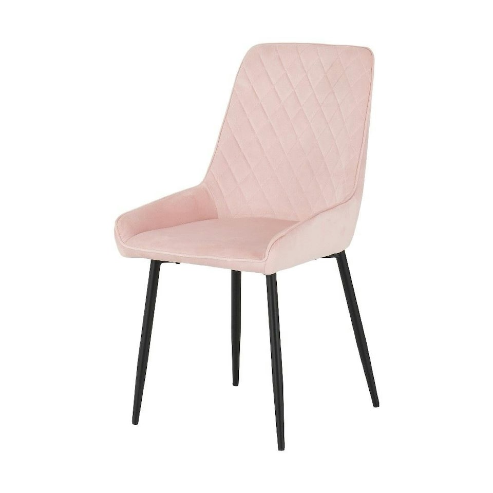 image 1 of Quebec Straight Edge Dining Set with 4 Avery Chairs Pink | Baby Pink