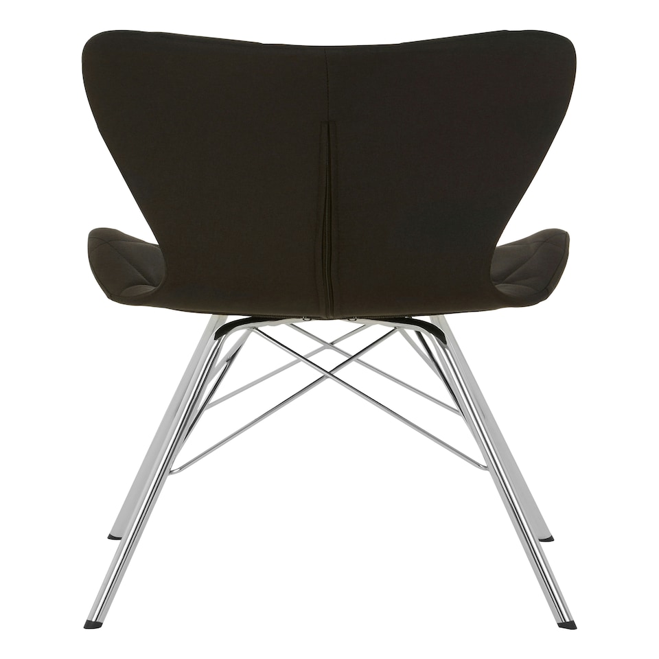 image 1 of Interiors by Premier Black Dining Chair, Effortless Cleaning Small Chair for Living Room, Space-Saving Small Chair, Checkered Fabric Chair