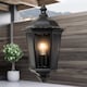 image 3 of Sienna - Black with Clear Glass IP44 Outdoor Half Lantern Wall Light | Black | Clear | 1