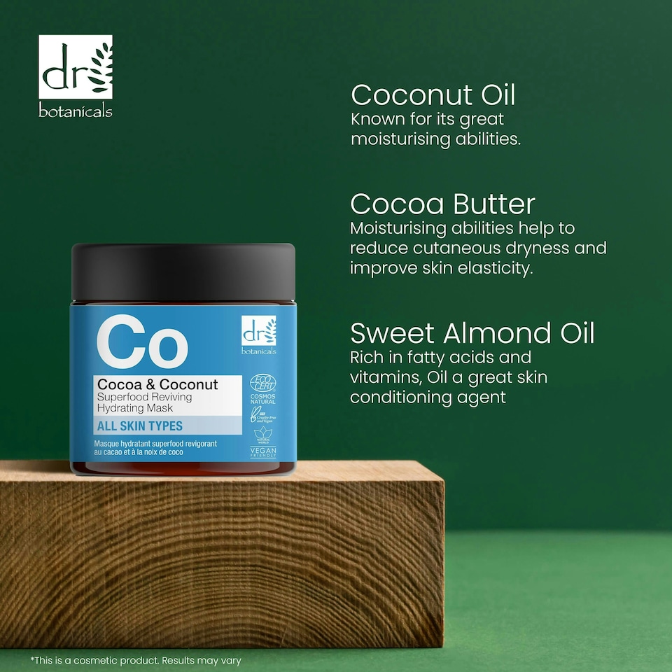 image 1 of Dr Botanicals Cocoa & Coconut Superfood Reviving Hydrating Mask 60ml