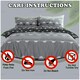 image 3 of Simple Reversible Geo Printed Duvet Cover Set Polycotton Beddings Grey | King