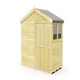 image 1 of 8 x 4 Feet Apex Shed - Double Door With Windows - Wood - L127 x W231 x H217 cm | Brown