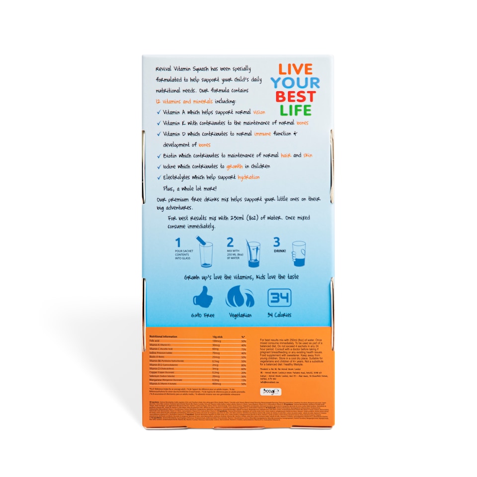image 1 of Revival KIDS - Daily Multi-Vitamin & Electrolyte Drink - Orange & Pineapple 30 pack