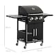 image 7 of Outsunny 3 Burner Gas Grill Portable BBQ Trolley w/ 4 Wheels and Side Shelves