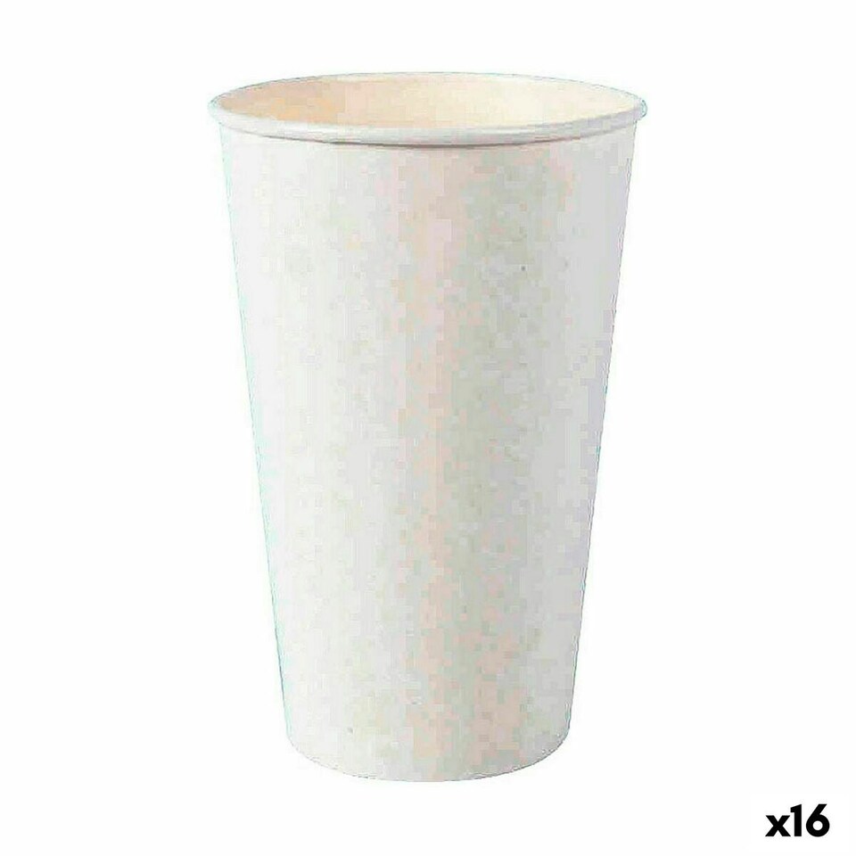 image 1 of Set of glasses Algon Disposable Cardboard White 15 Pieces 450 ml (16 Units) N/A