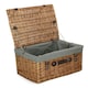 image 1 of 51cm Double Steamed Wicker Picnic Basket with Lining Grey | Grey | One Size