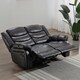 image 8 of Seattle 2 Seater Manual High Back Bonded Leather Recliner Sofa (Brown)
