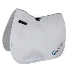 ARMA Logo Horse GP Saddlepad - White - 15in - 16.5in