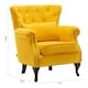 image 5 of Living and Home Modern Buttoned Armchair with Lumbar Pillow and Cushion