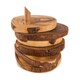 image 2 of Verano Spanish Ceramics Olive Wood Set of 6 Coasters - 9cm