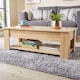 image 9 of Wooden Coffee Table With Lift Up Top Storage Area and Magazine Shelf | Brown