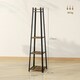 image 3 of HOMCOM Clothes Rack with Storage, Garment Rack with Hooks and Shelf Brown