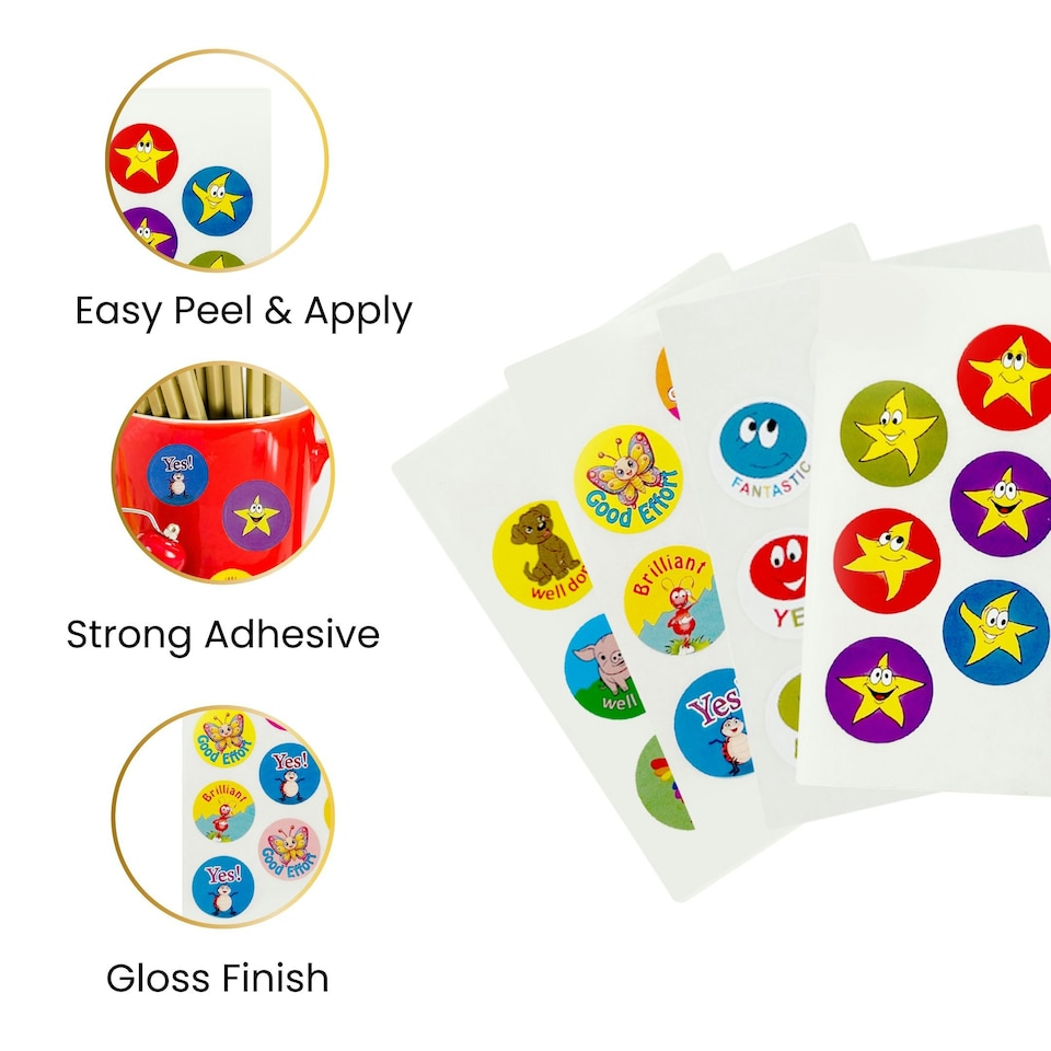 image 1 of Pack of 27 Motivational Bugs 24mm Round Self-Adhesive Labels