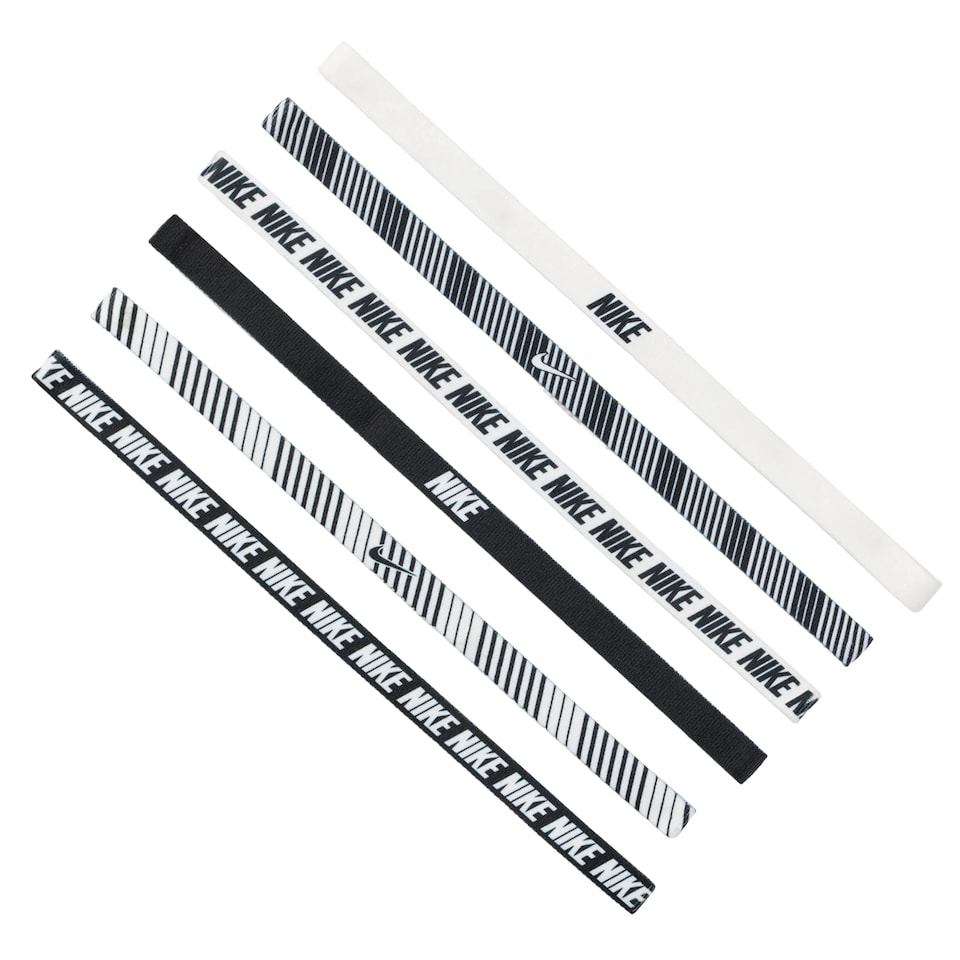 image 1 of Nike Printed Flex Classic Headband (Pack of 6) | White | White/Black | One Size | 1