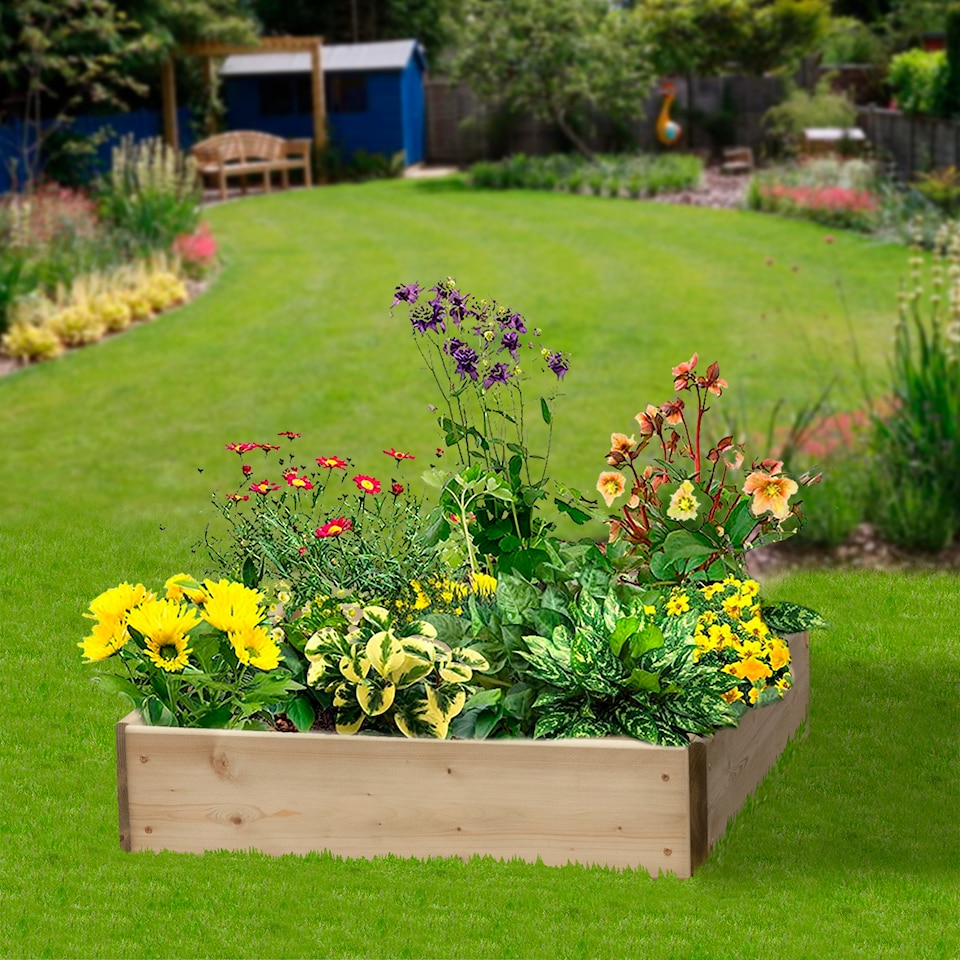 image 1 of Greena Square Wooden Raised Bed 15 cm High, 60 x 60cm