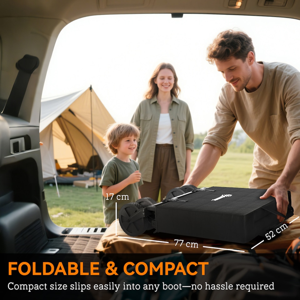 image 1 of Outsunny Folding Outdoor Storage Trolley Cart Bag Telescopic Handle Brakes Black