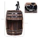 image 7 of Outsunny Wood Barrel Pump Garden Fountain Water Feature Flower Planter Stand New