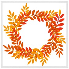 Orange & red autumn leaves (Picture Frame) White | L