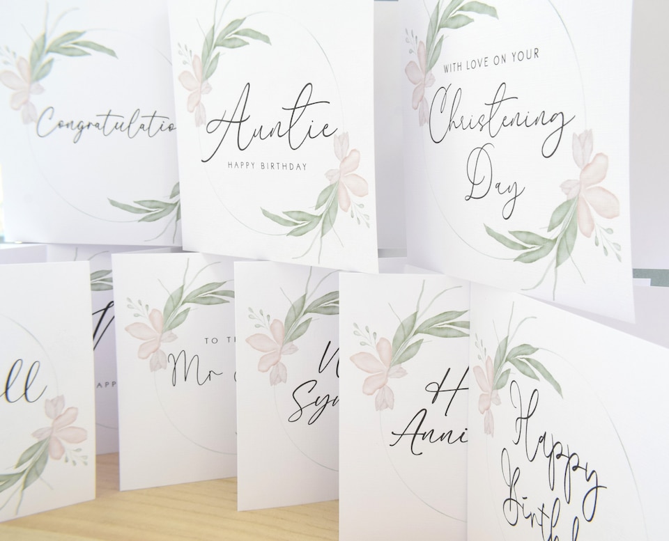 image 1 of With Sympathy Greeting Card - Elegant Neutral Botanical Design Modern Neutral