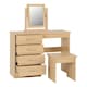 image 2 of Nevada 4 Drawer Dressing Table Set Brown | Sonoma Oak