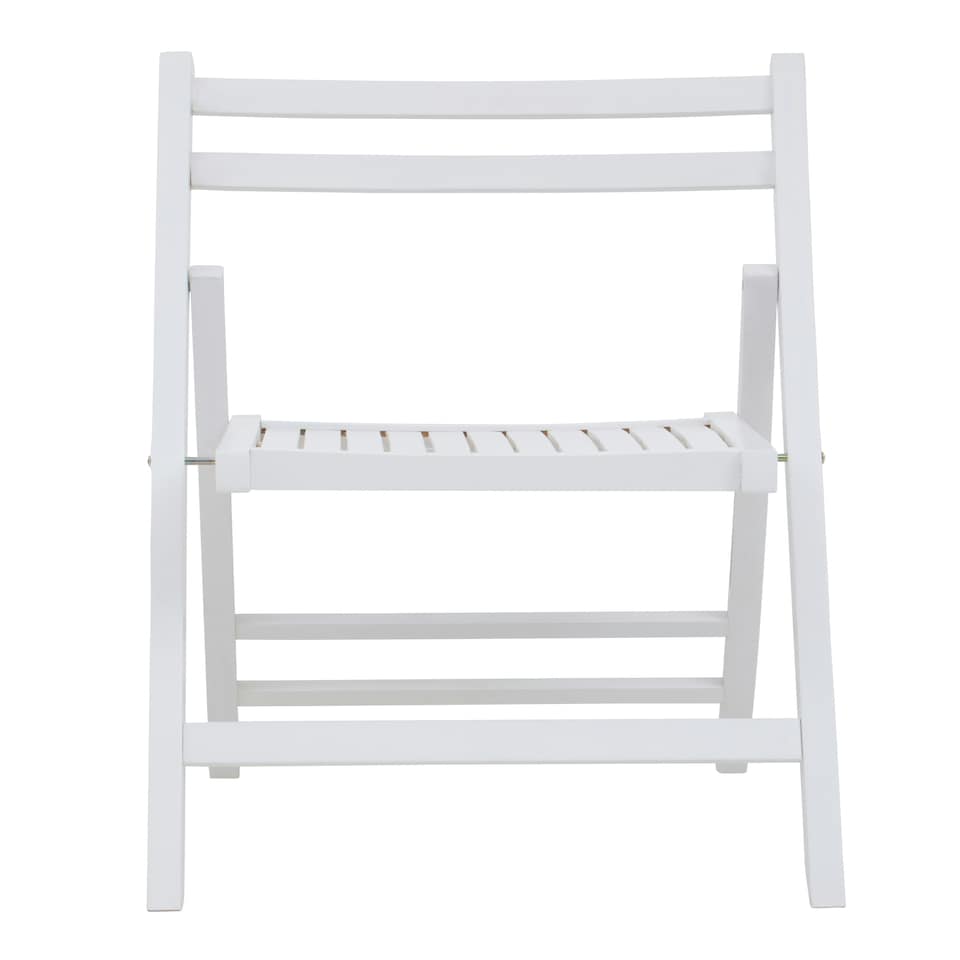 image 1 of Interiors by Premier Wood White Finish Folding Chair, Space-saver Camping Chair, Easy Foldable Wood Chair, Easy to Clean Chair
