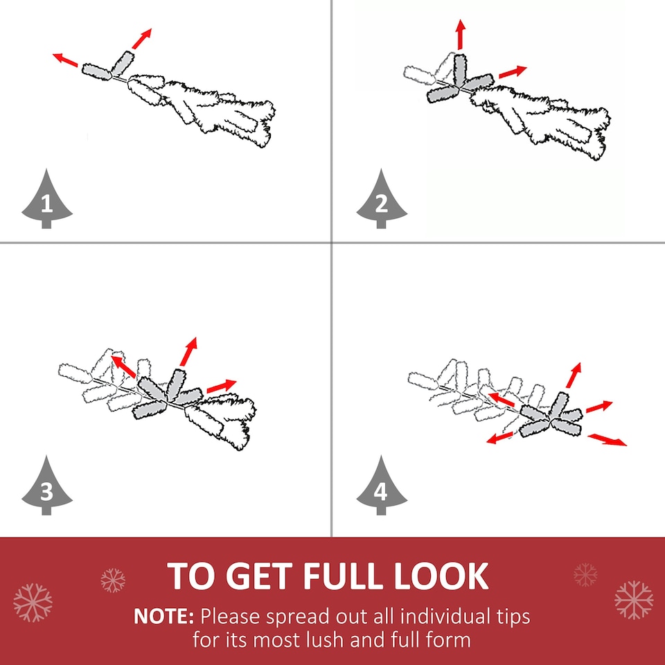 image 1 of HOMCOM 6FT Pre-Lit Christmas Tree Artificial Spruce Tree Holiday Décor Stand