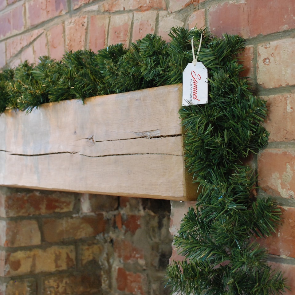 image 1 of 270cm (9ft) x 20cm Samuel Alexander Pine Christmas Garland Plain Green