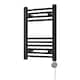 image 1 of Zennor - Black Electric Towel Rail H600mm x W400mm Curved 200w Thermostatic