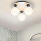 image 8 of COSYLYTE Bowen Bathroom 3 Light Glass Ceiling Flush Light Chrome
