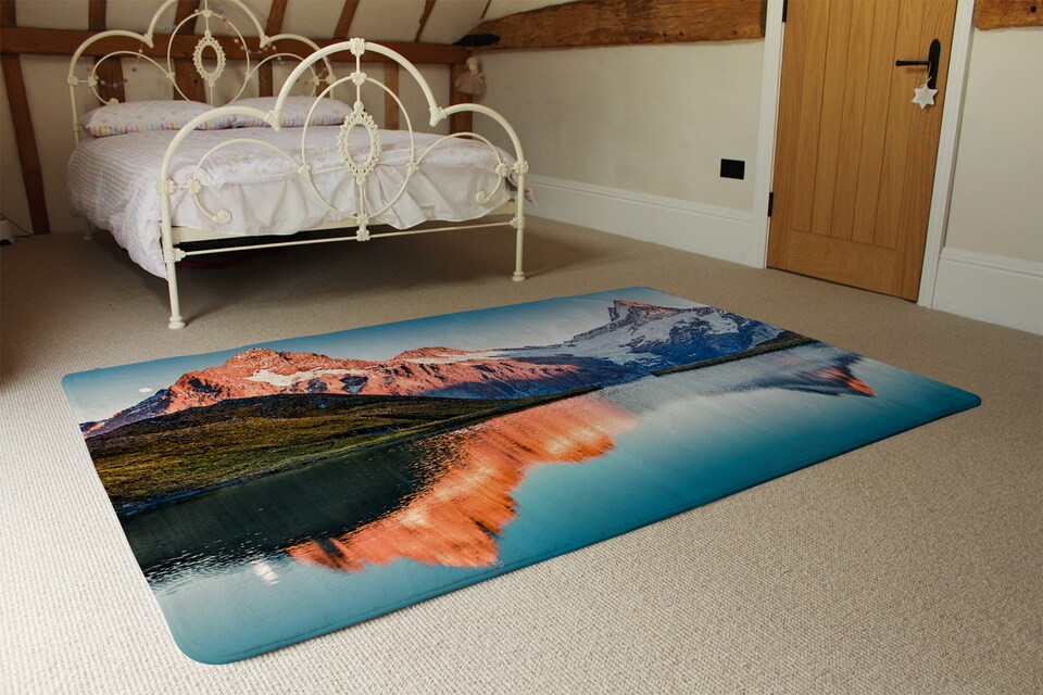 image 1 of Fantastic Evening Panorama Of Bachalp Lake Designer Rug | Multi