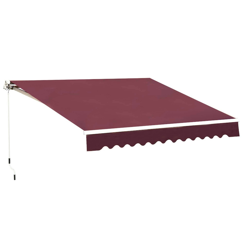 image 1 of Outsunny Sun Shade Canopy Retractable Awning, 3x2.5m, Wine Red Red