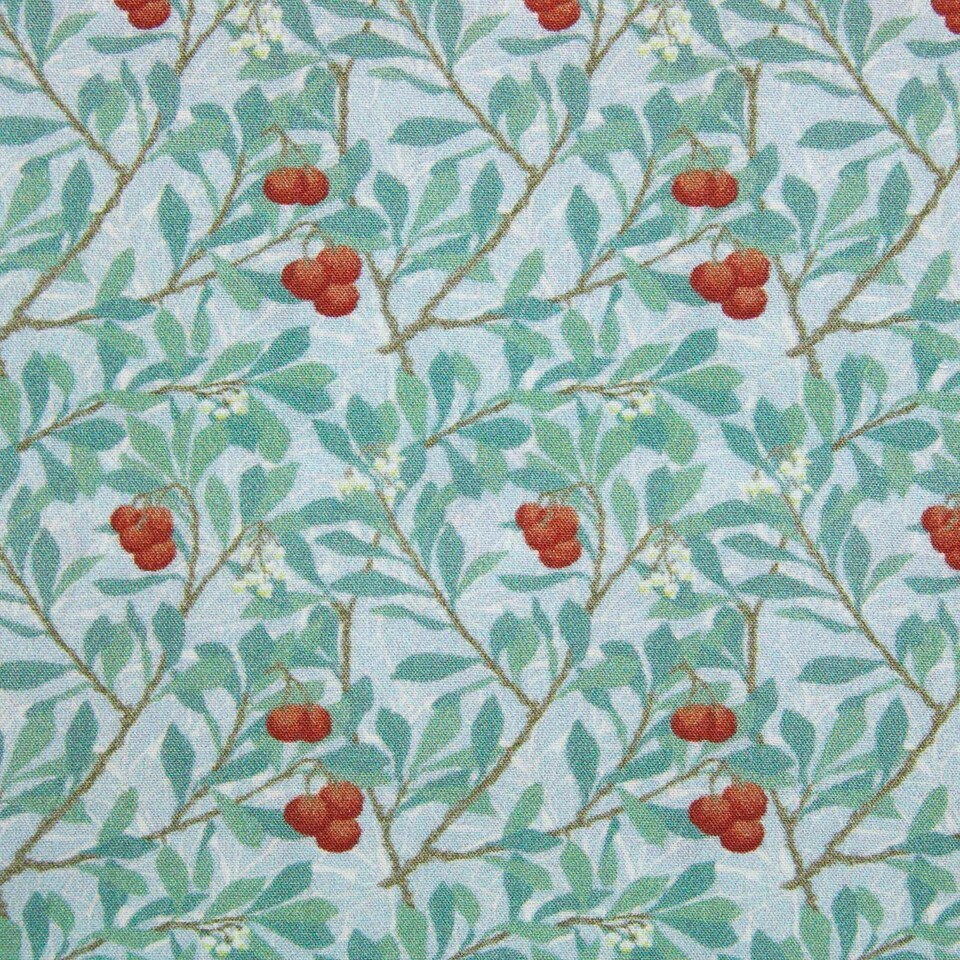 image 1 of Homescapes Set of 4 Light Green William Morris Fat Quarters Green