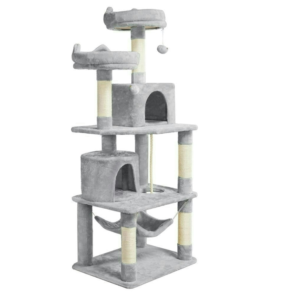 image 1 of Yaheetech 158 cm Multi Level Cat Tree with Condos Light Grey